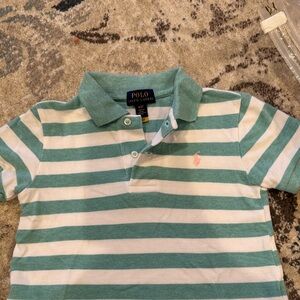 Polo by Ralph Lauren Kids Polo Shirt in Green and White Stripes